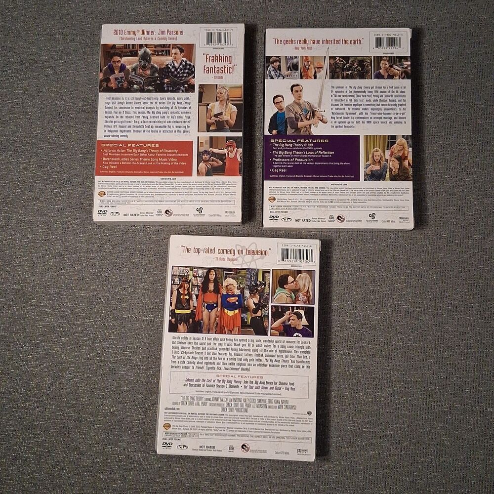 The Big Bang Theory Seasons 3 4 5 DVD Set Lot Incomplete Season 5 Missing 1 DVD - Picture 2 of 6
